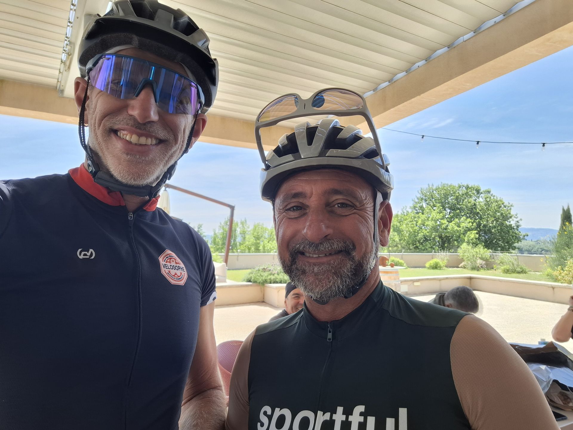 Francesco, fondateur de Gravel Vaud, avec Paolo Bettini en Toscane